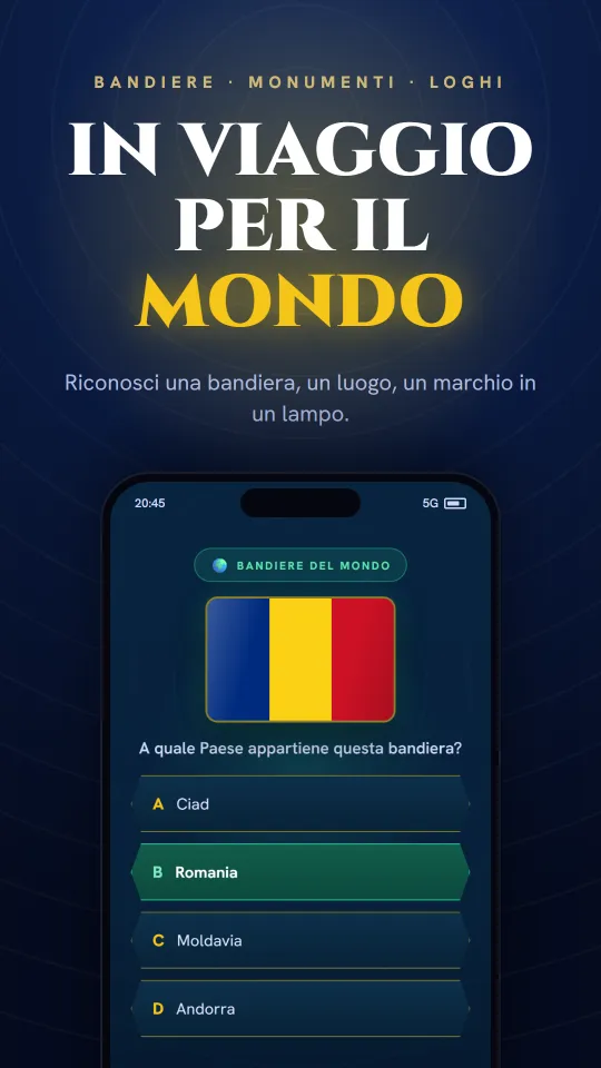 Quiz per immagini nell'app: riconosci una bandiera, un monumento o un logo in un lampo.