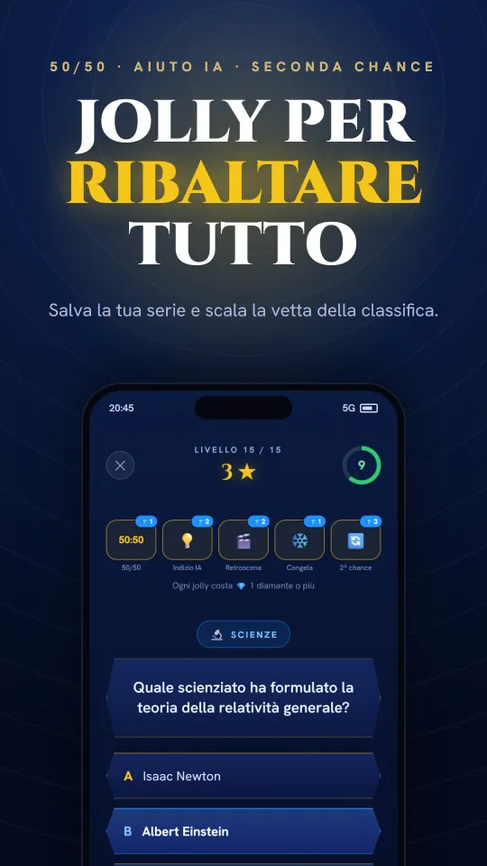 Jolly nell'app: 50/50, indizio IA e seconda possibilità per salvare la tua serie.
